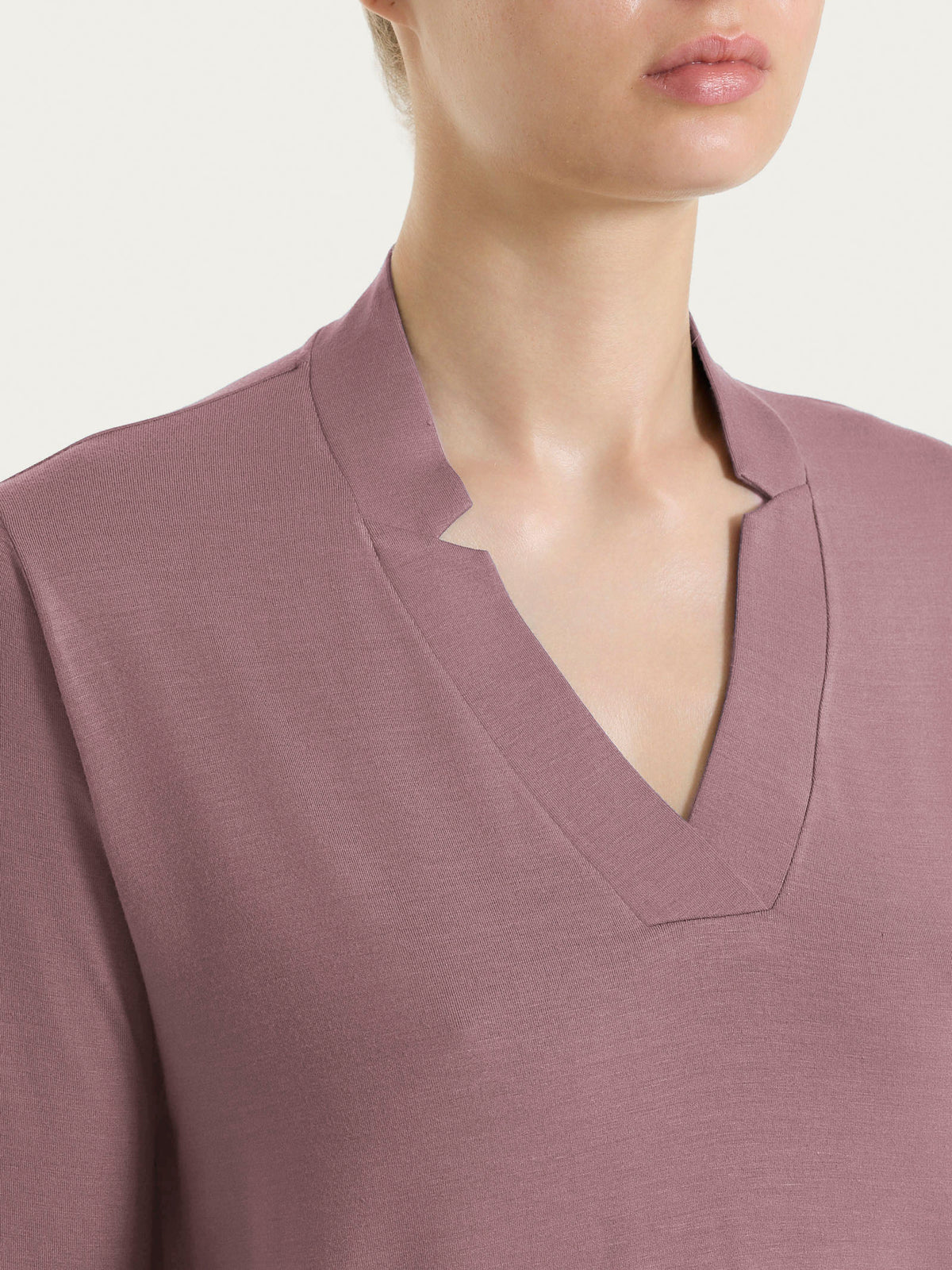 RAGNO Maglia Scollo V Manica 3/4 Rosa Antico