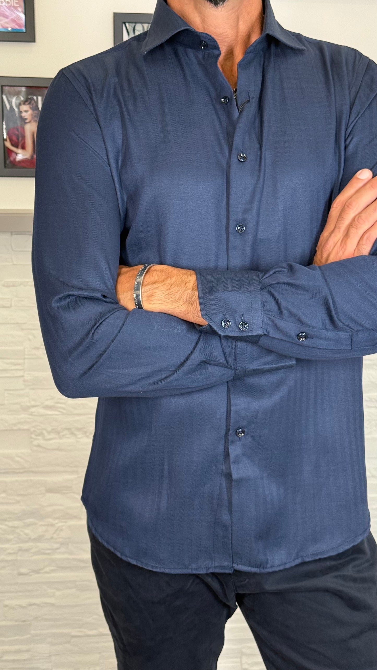 Camicia spigata 100% cotone L04
