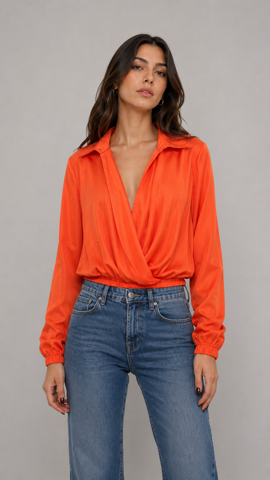 FINE SERIE XT STUDIO Camicia Raso Arancio