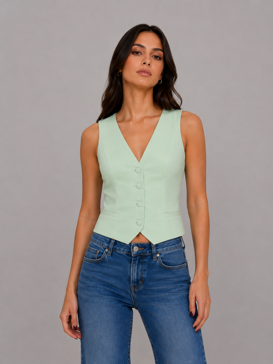 FINE SERIE KONTATTO Gilet Verde Acqua
