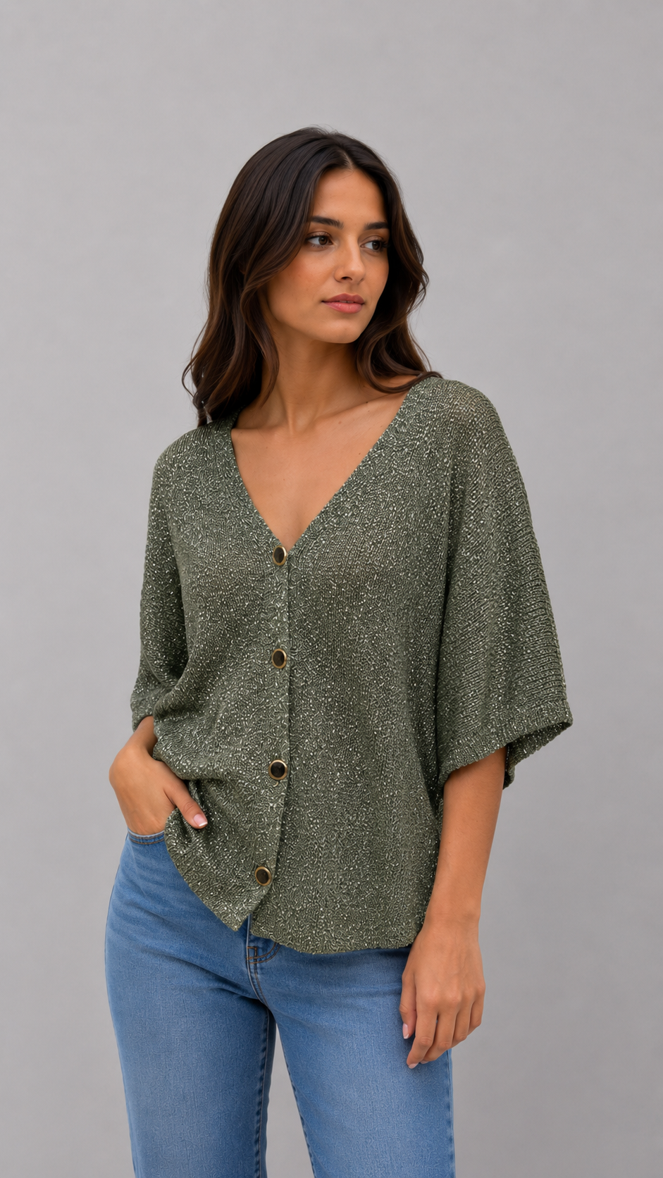 LOKITA Cardigan Cropped VERDE