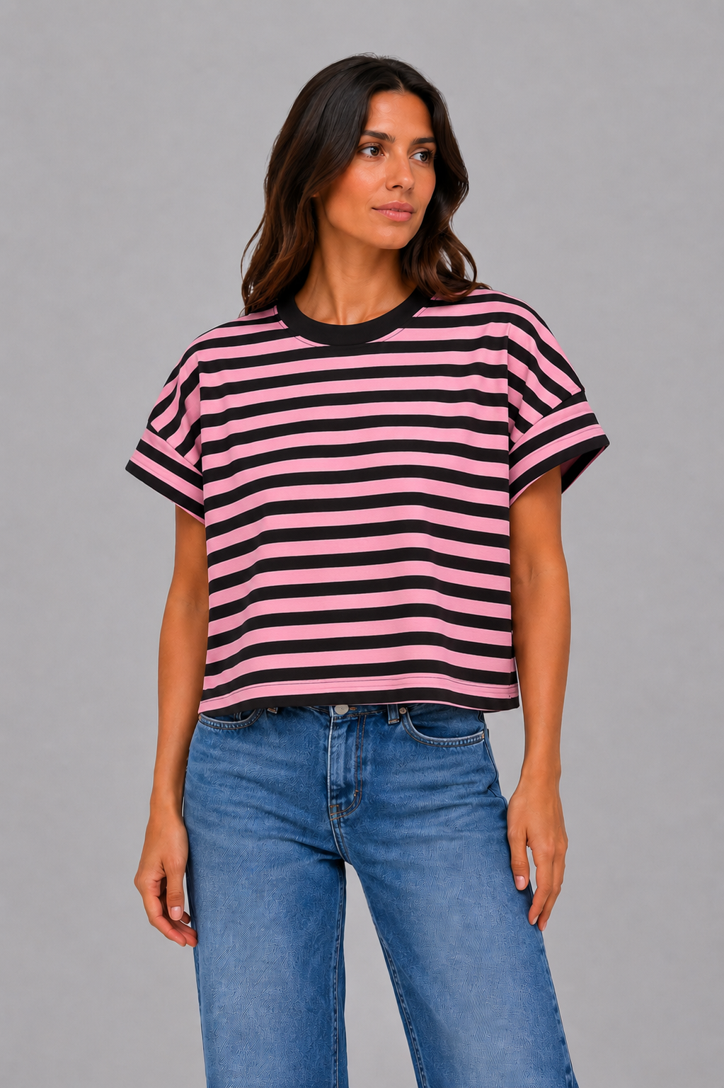 AR Maglia Righe Rosa e Marrone