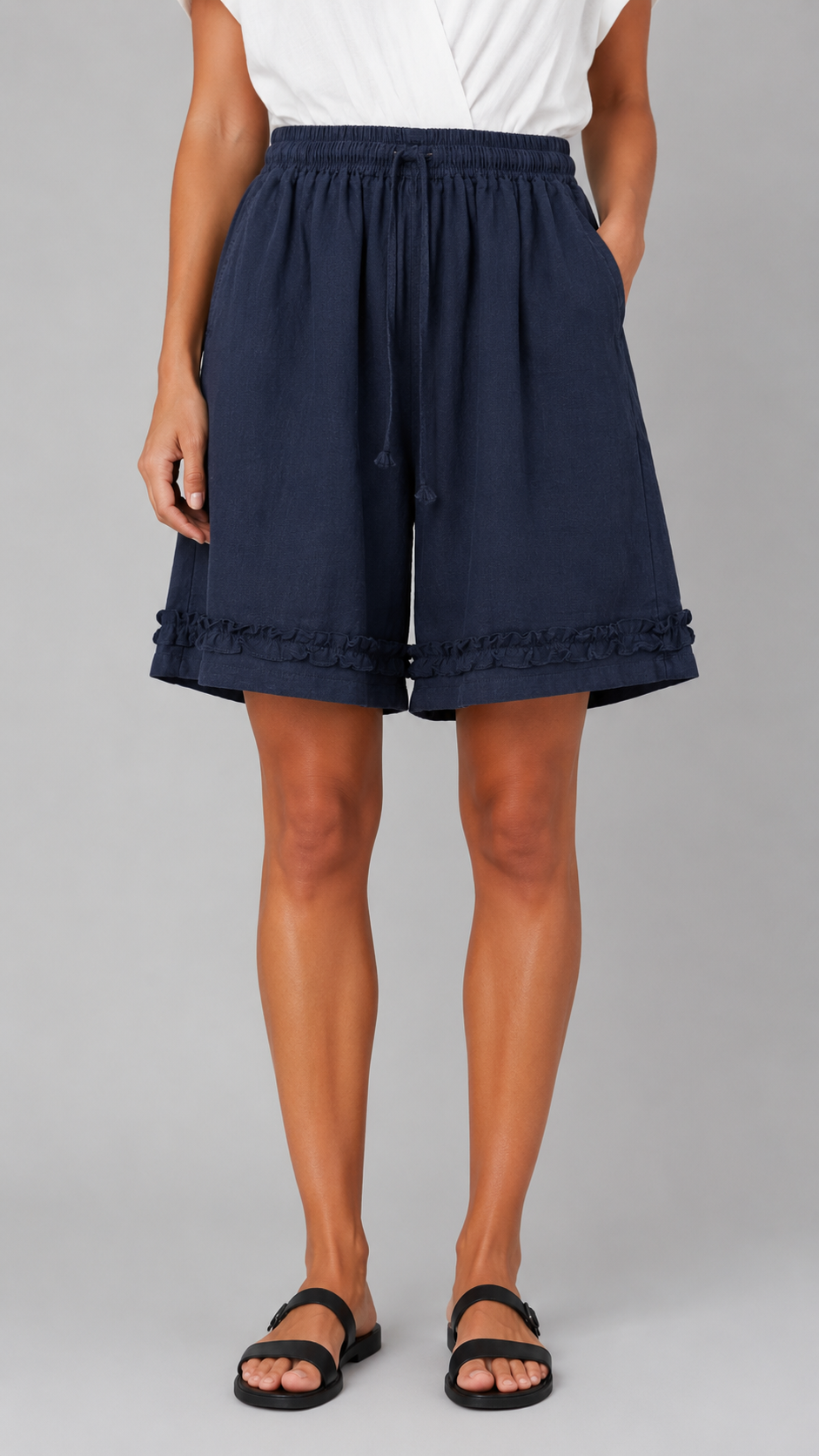 WIYA Bermuda Lino Blu