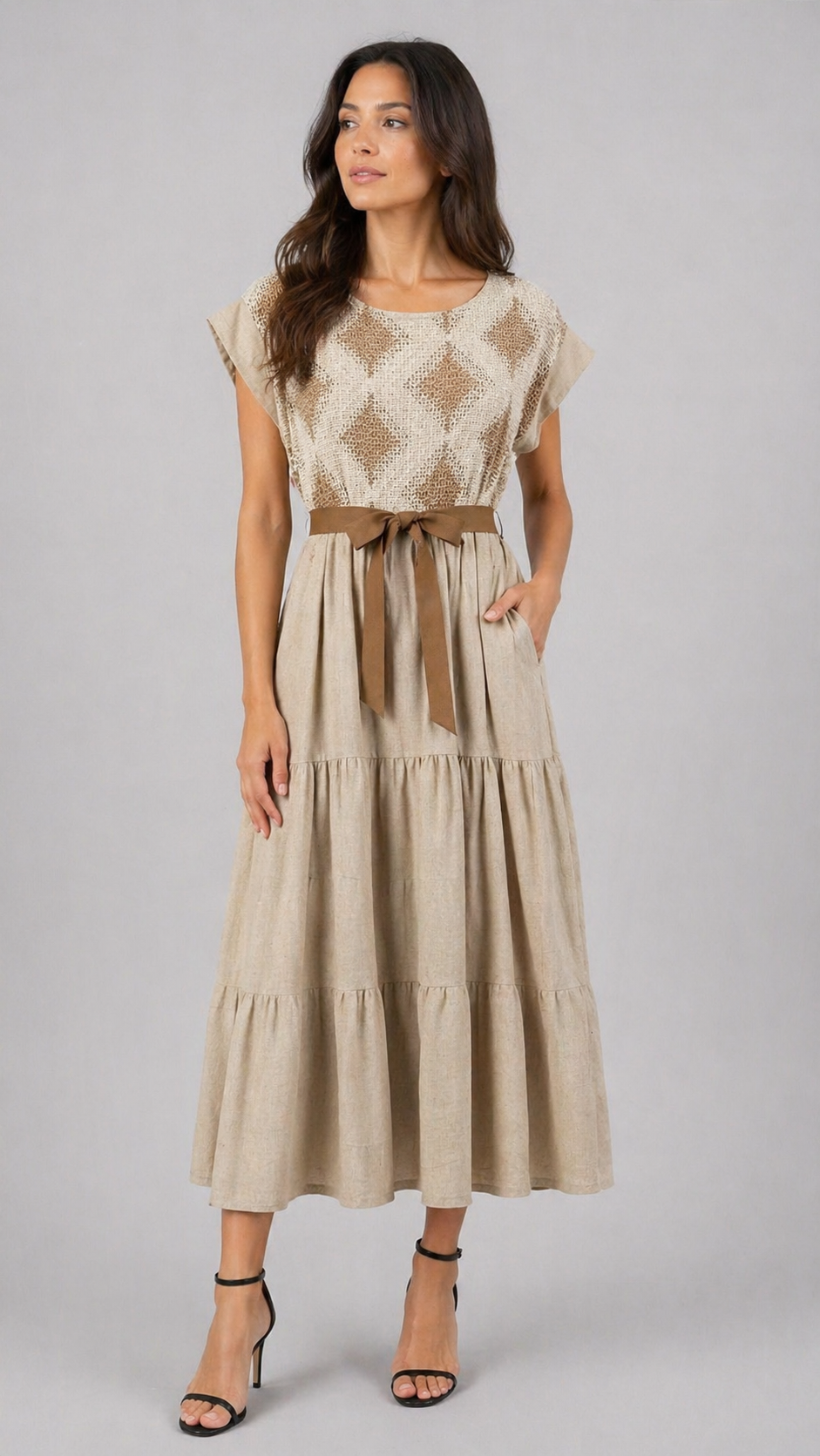 THODAMI Abito Lino Beige