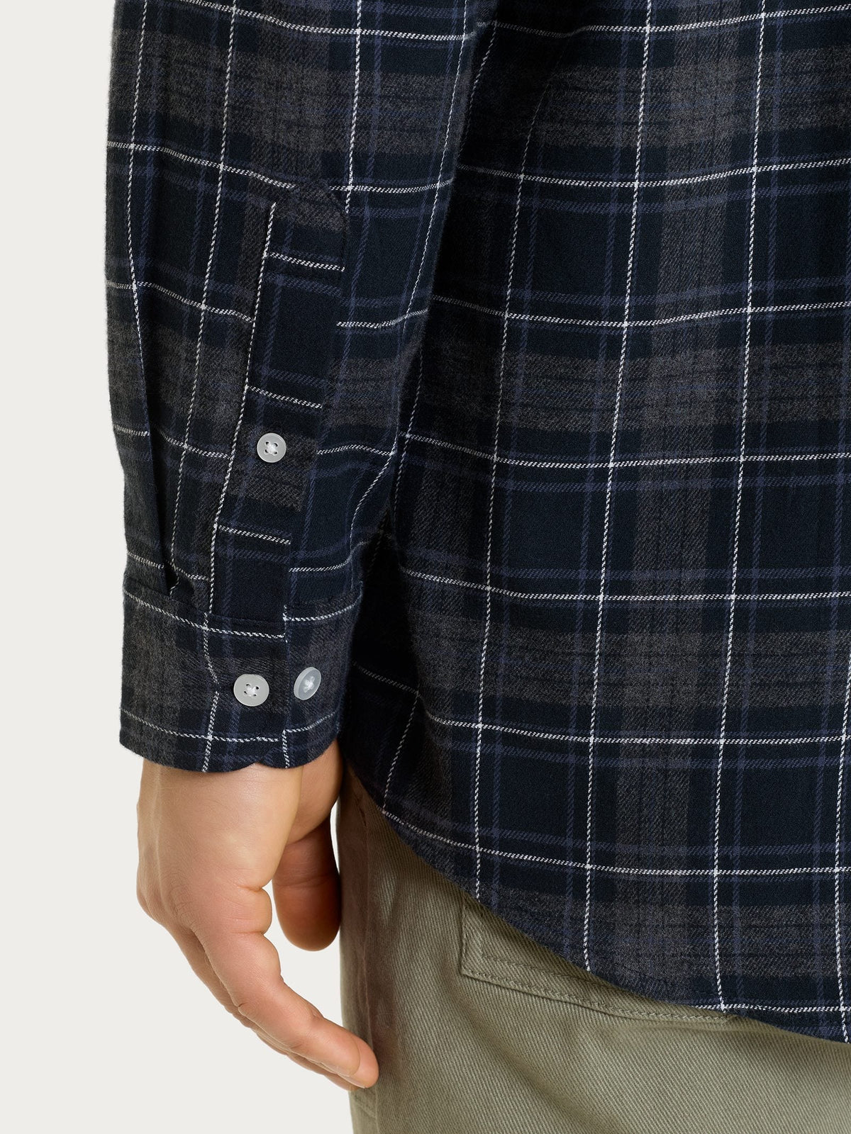 RAGNO Camicia Flanella Tartan Blu