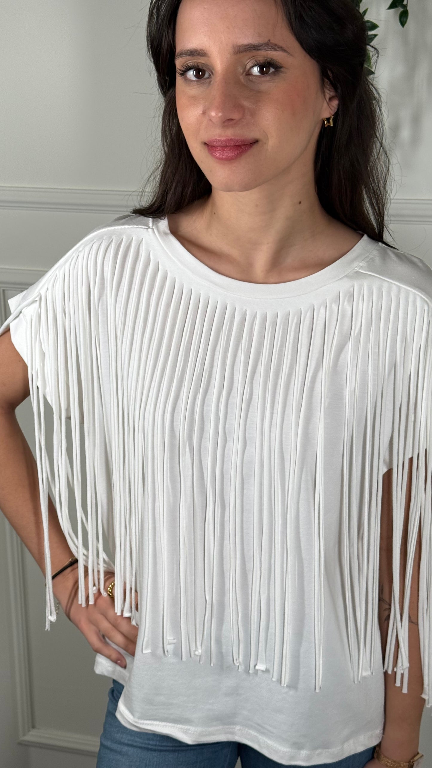 A.R. T-Shirt Crop Frange Z10