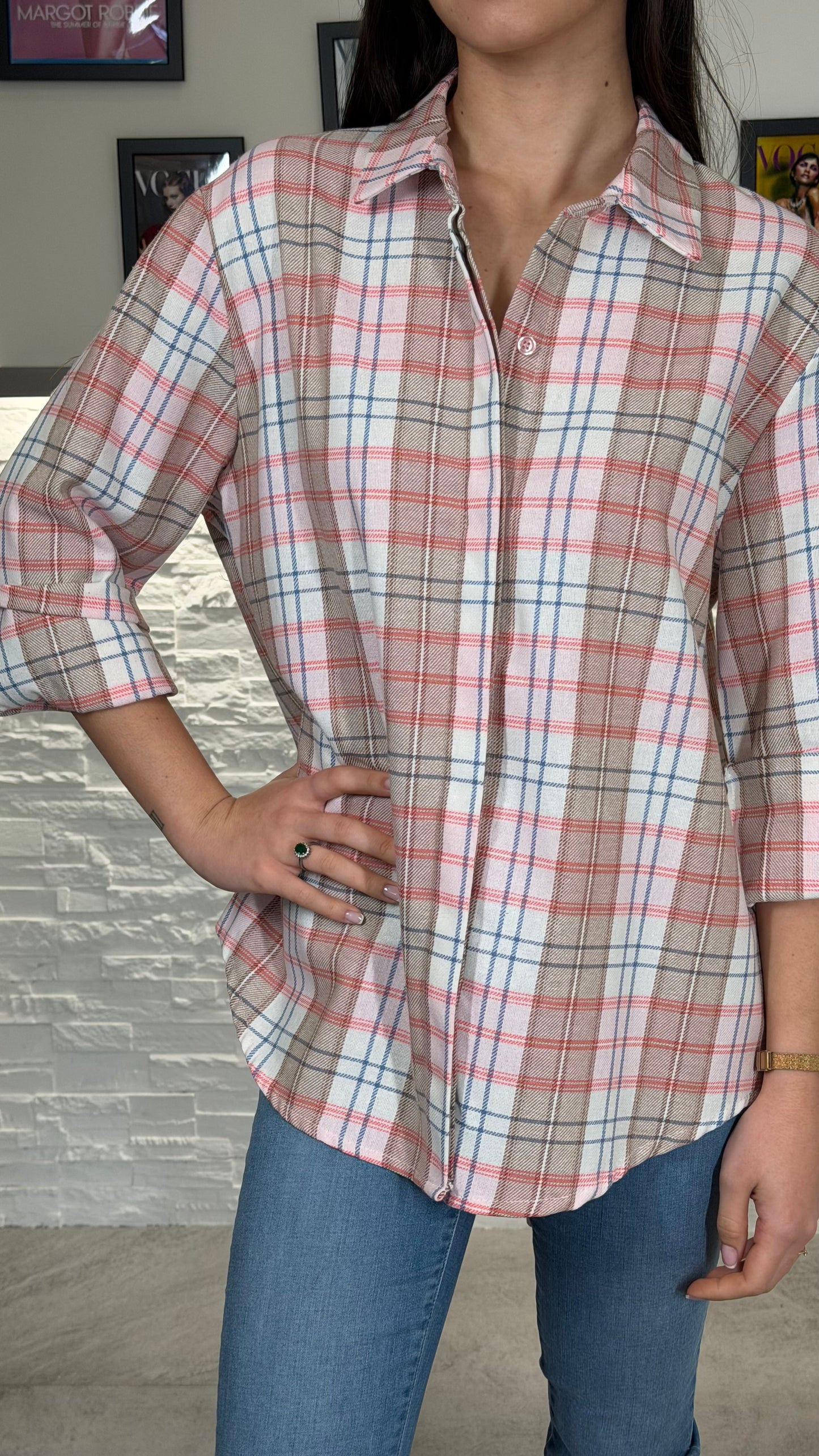 THOD Camicia Grey-Pink