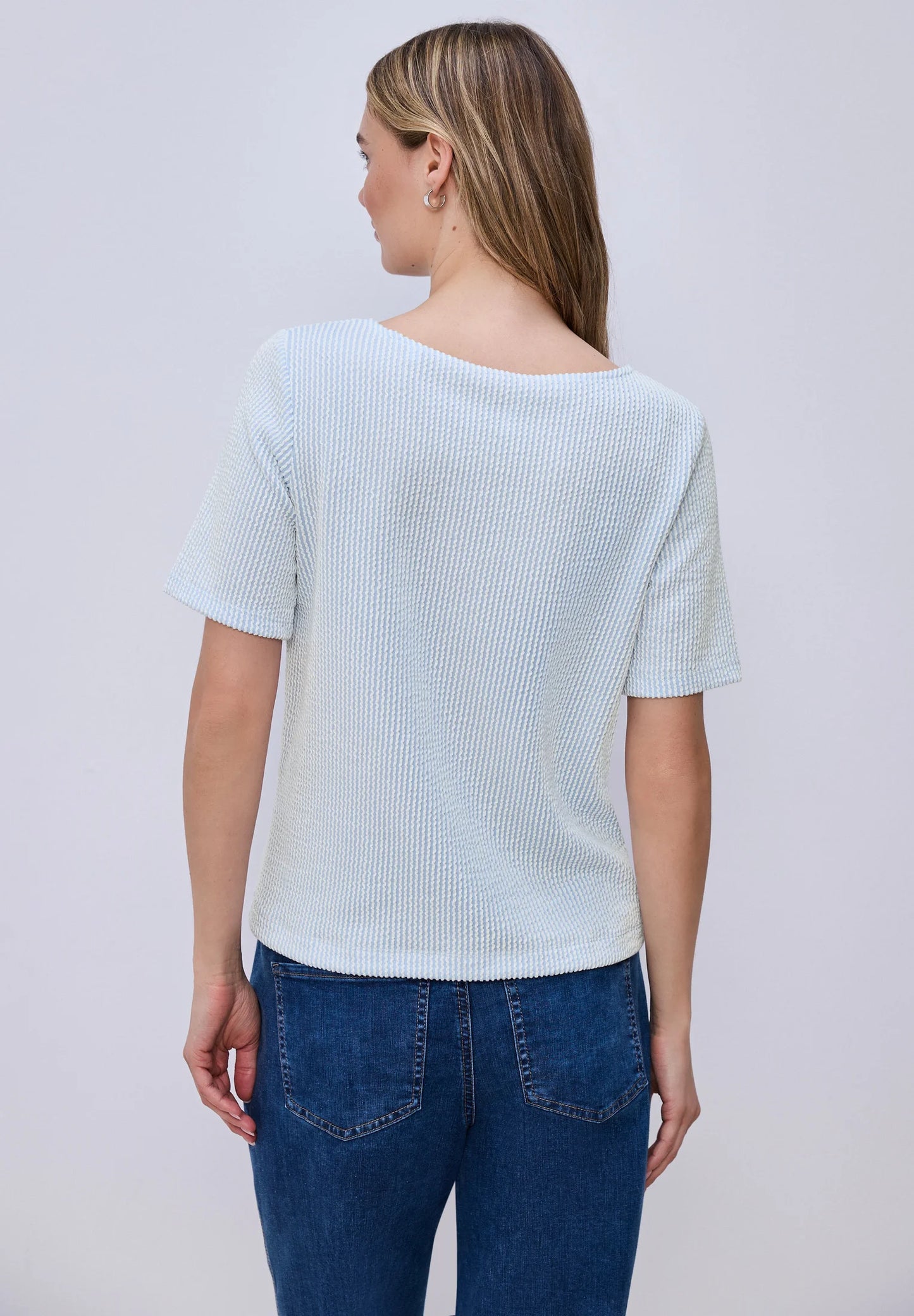 STREET ONE Tshirt Righe Celeste