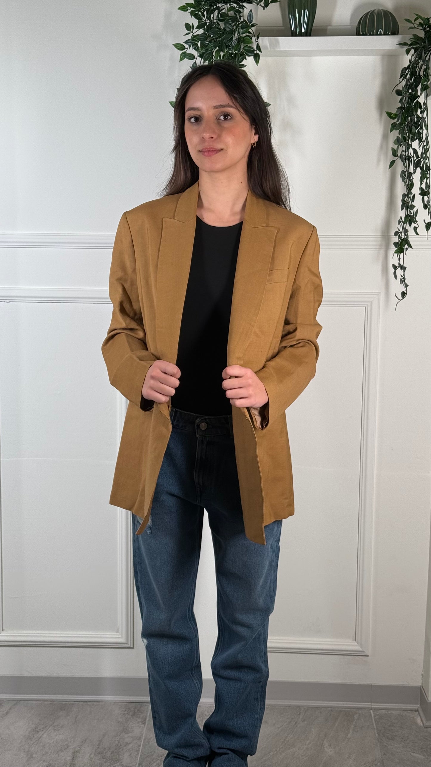 PINKO OUTLET Giacca mosto Lino B14