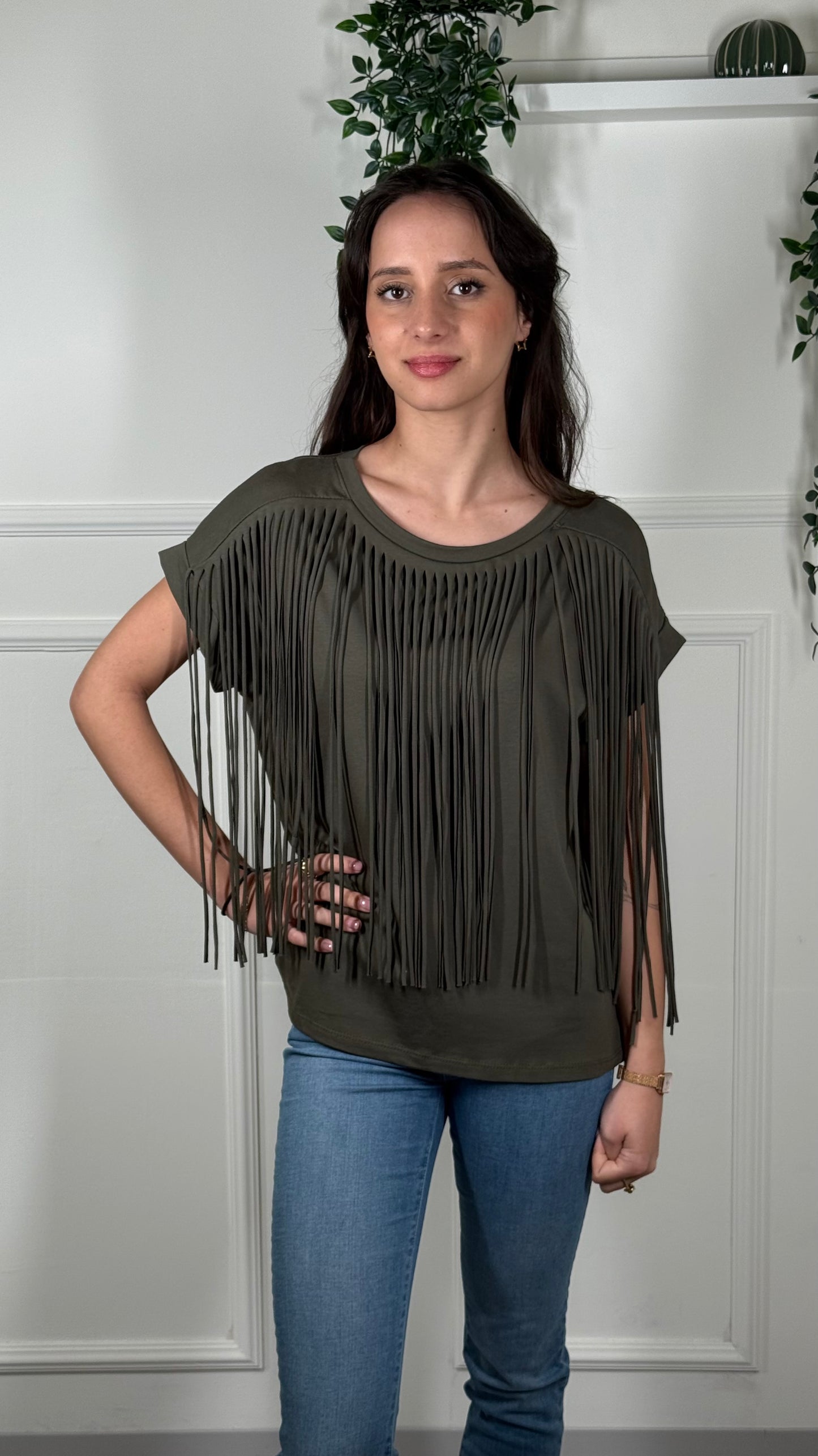 A.R. T-Shirt Crop Frange Z10