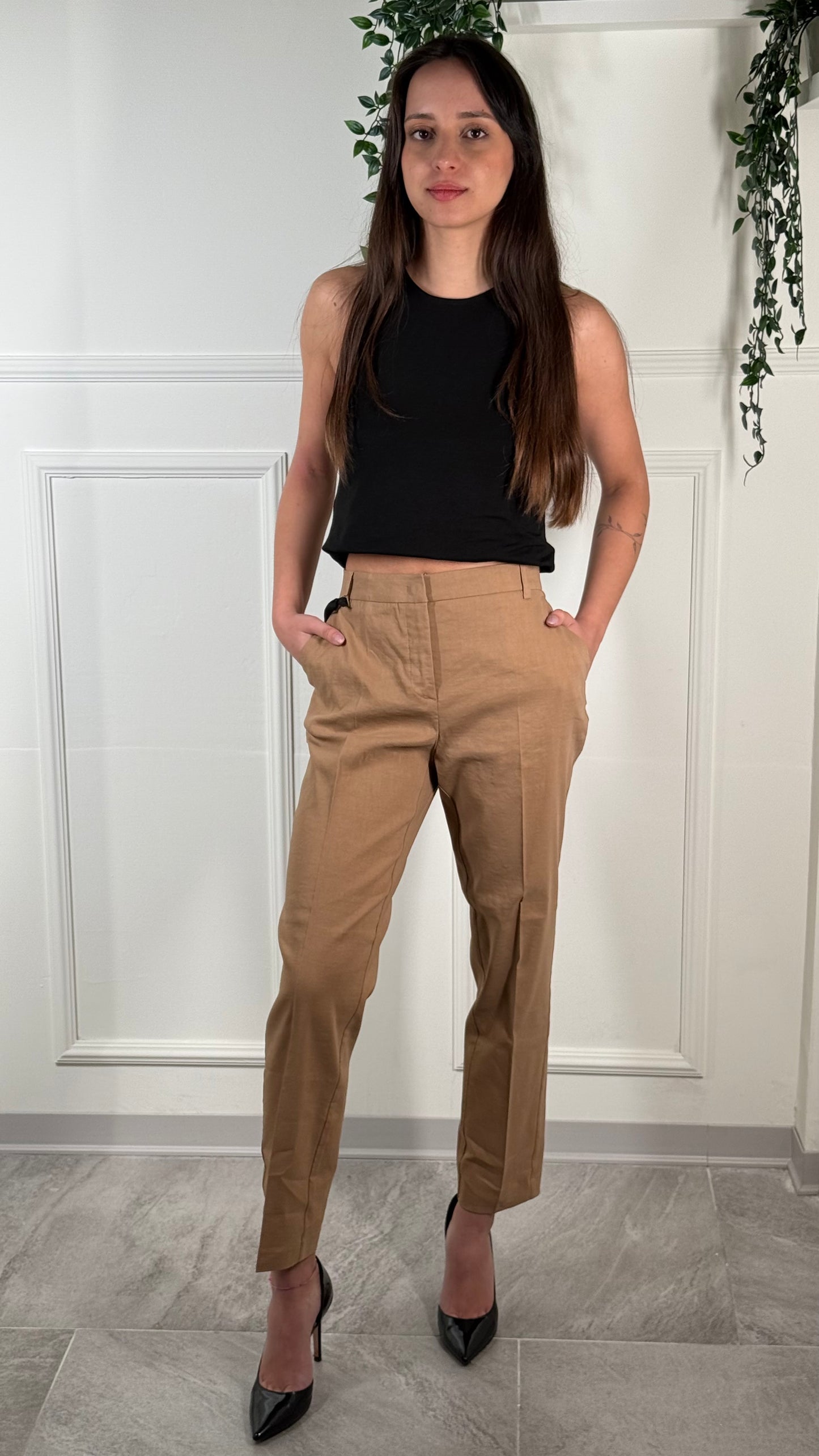 Pinko OUTLET Panta misto lino C05