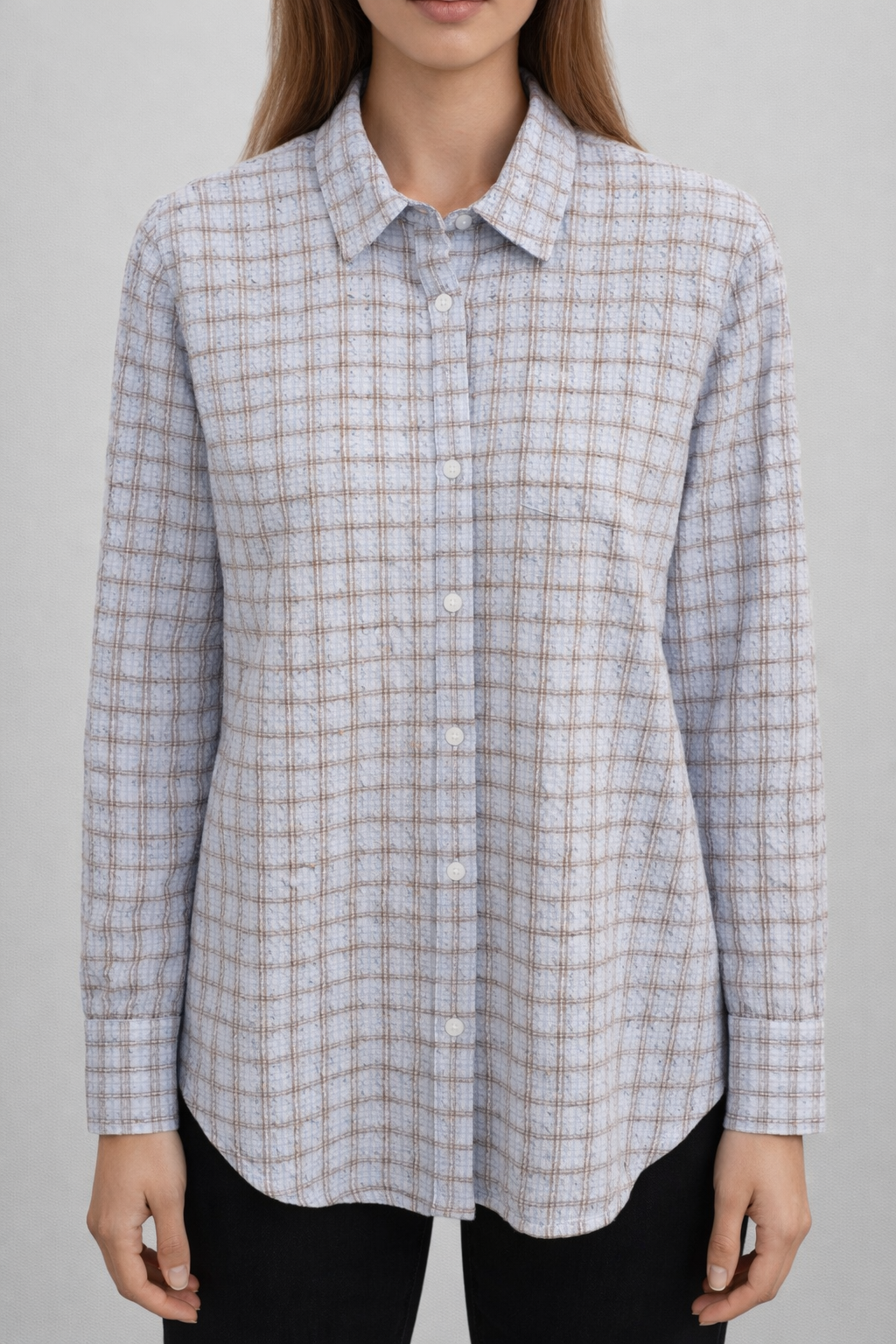 Thod Camicia Quadri Celeste