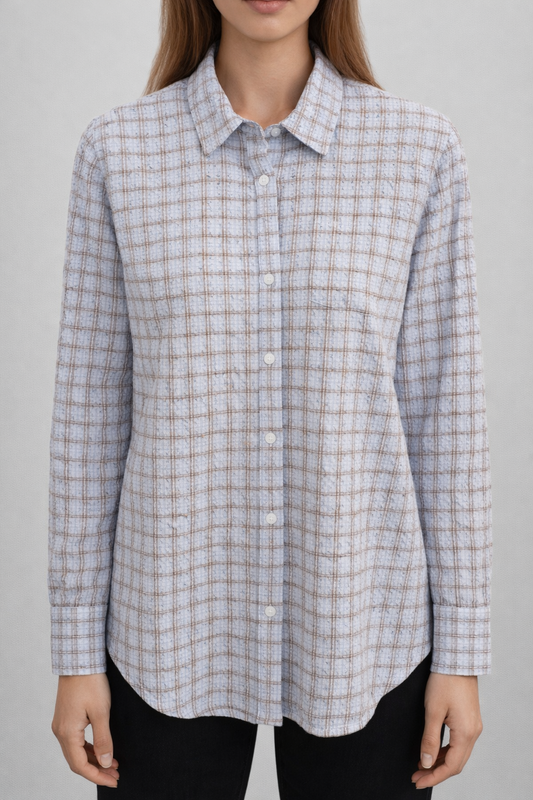 Thod Camicia Quadri Celeste