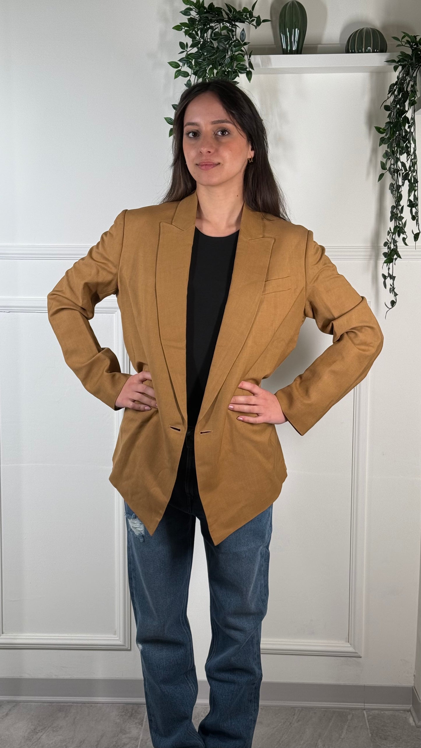 PINKO OUTLET Giacca mosto Lino B14