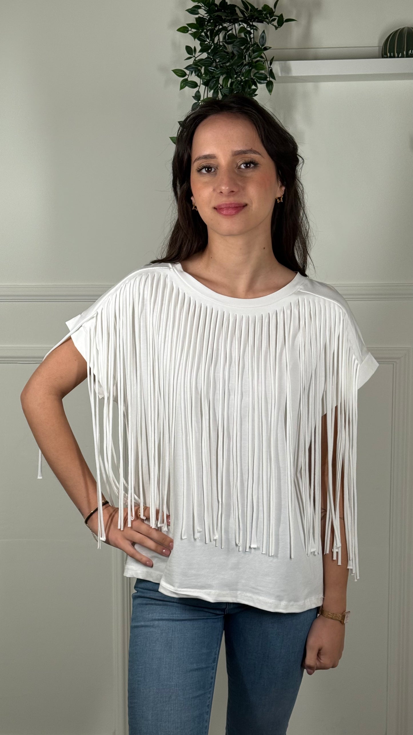 A.R. T-Shirt Crop Frange Z10