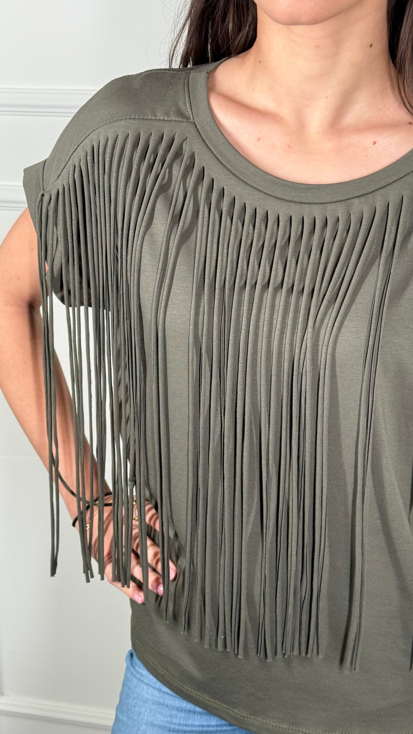 A.R. T-Shirt Crop Frange Z10