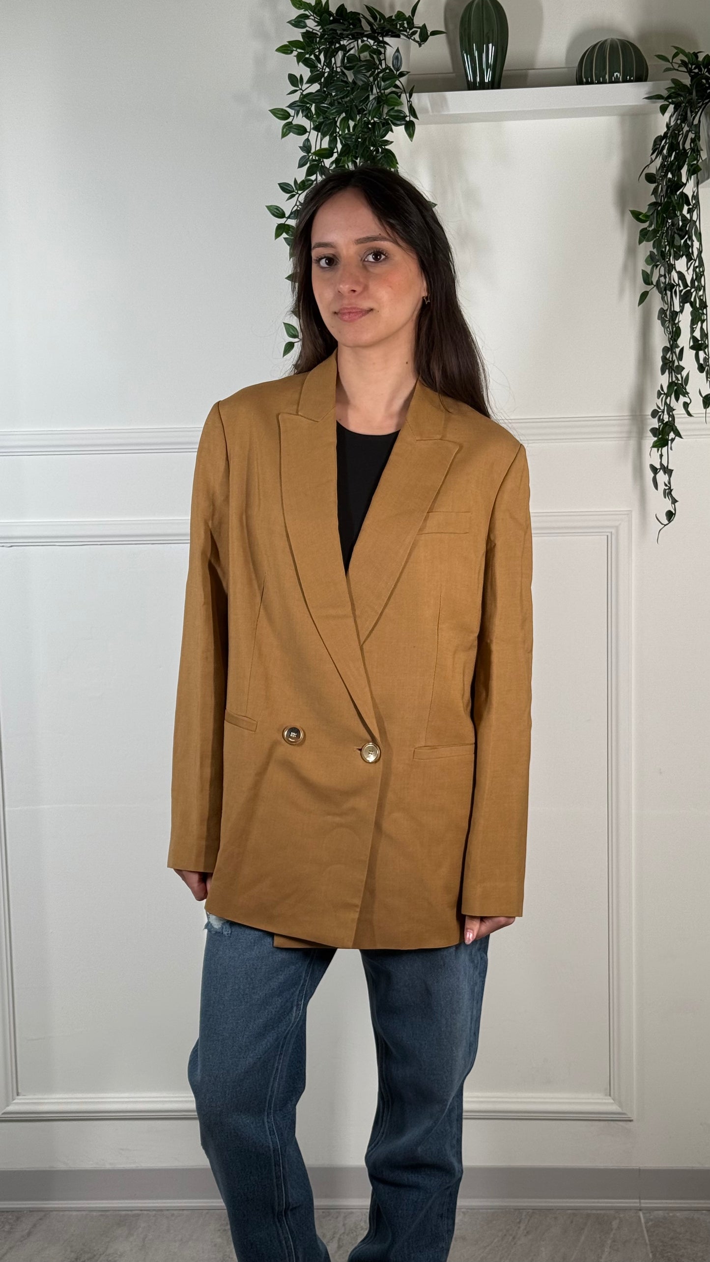 PINKO OUTLET Giacca mosto Lino B14