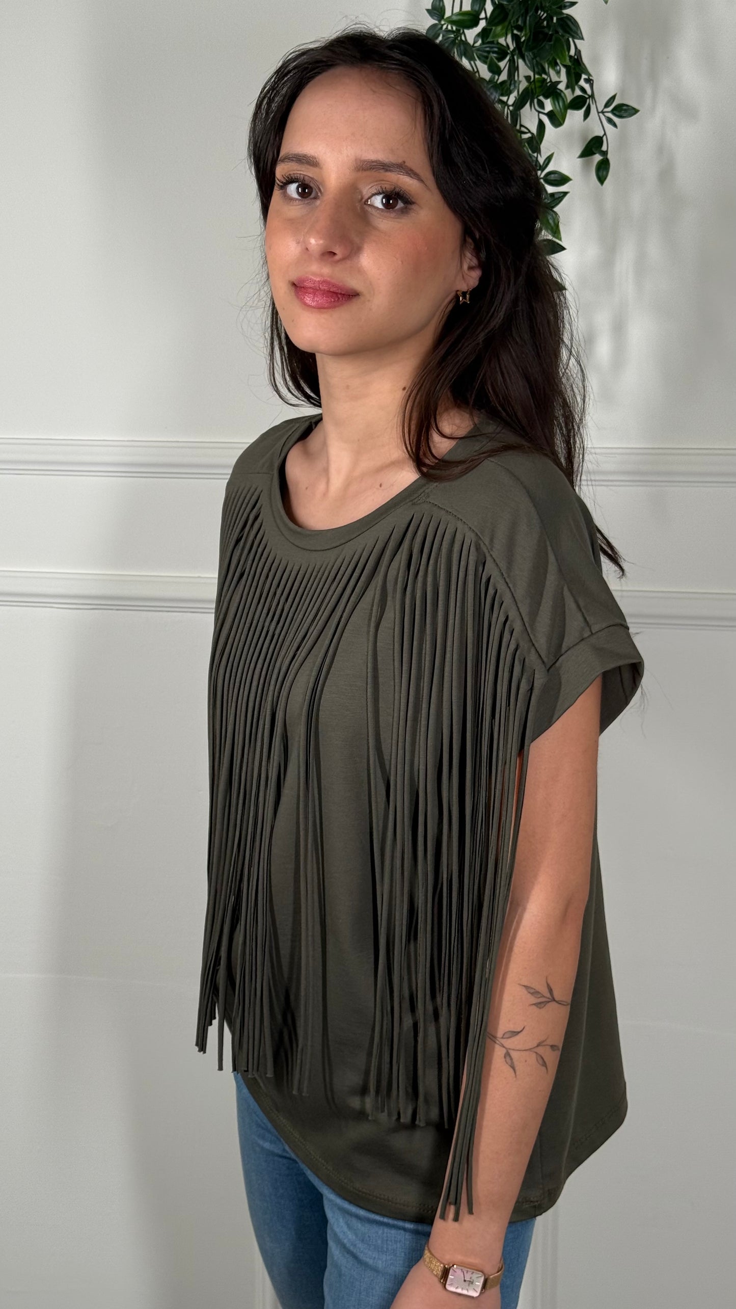 A.R. T-Shirt Crop Frange Z10