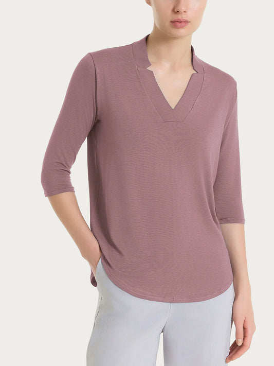 RAGNO Maglia Scollo V Manica 3/4 Rosa Antico