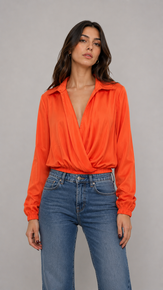FINE SERIE XT STUDIO Camicia Raso Arancio