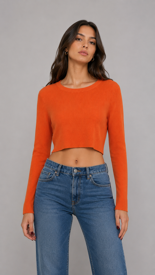 FINE SERIE XT STUDIO Maglia Crop Arancione