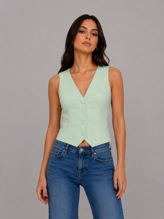 FINE SERIE KONTATTO Gilet Verde Acqua