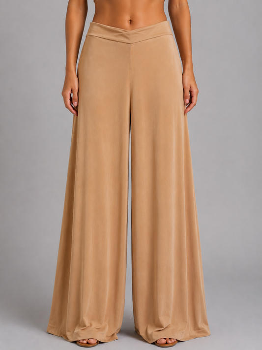 FINE SERIE OTTODAME Pantaloni Palazzo Beige