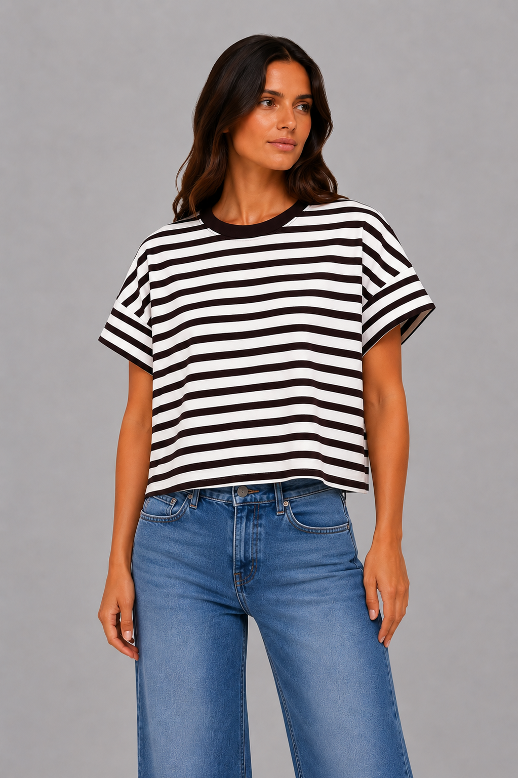 AR Maglia Righe Bianca e Marrone