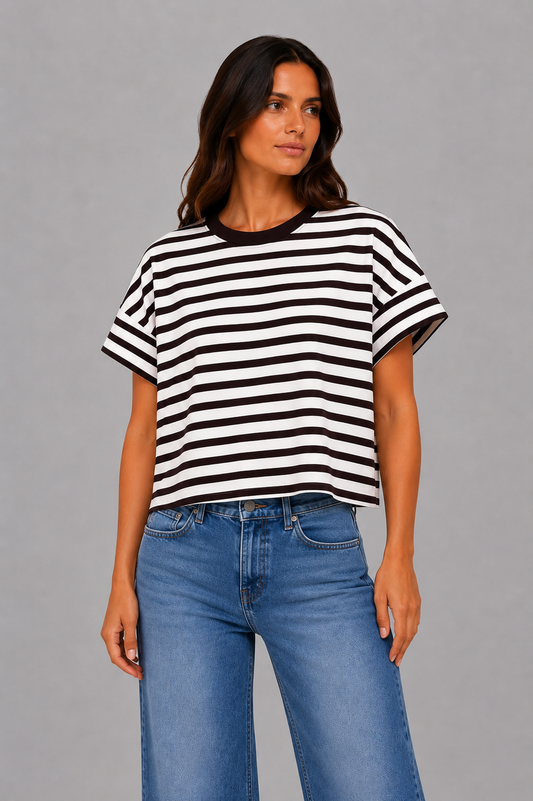 AR Maglia Righe Bianca e Marrone