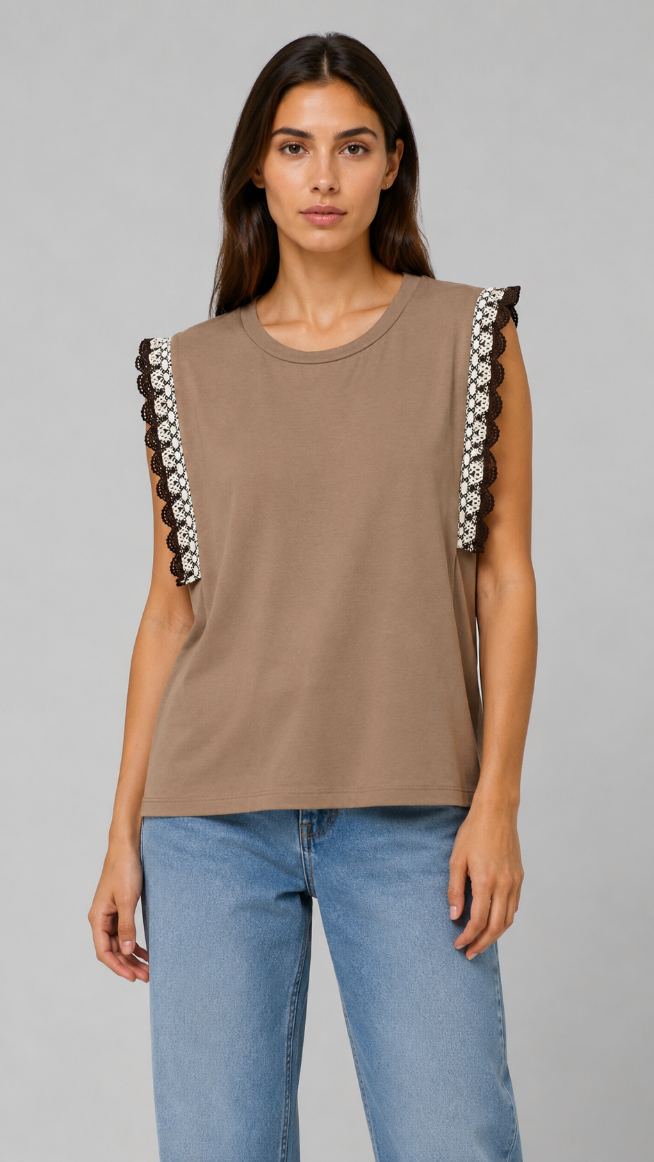 AR Tshirt Ricami Beige