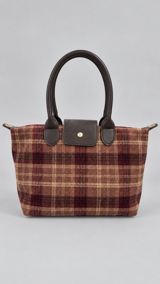 Borsa Tartan Burgundi