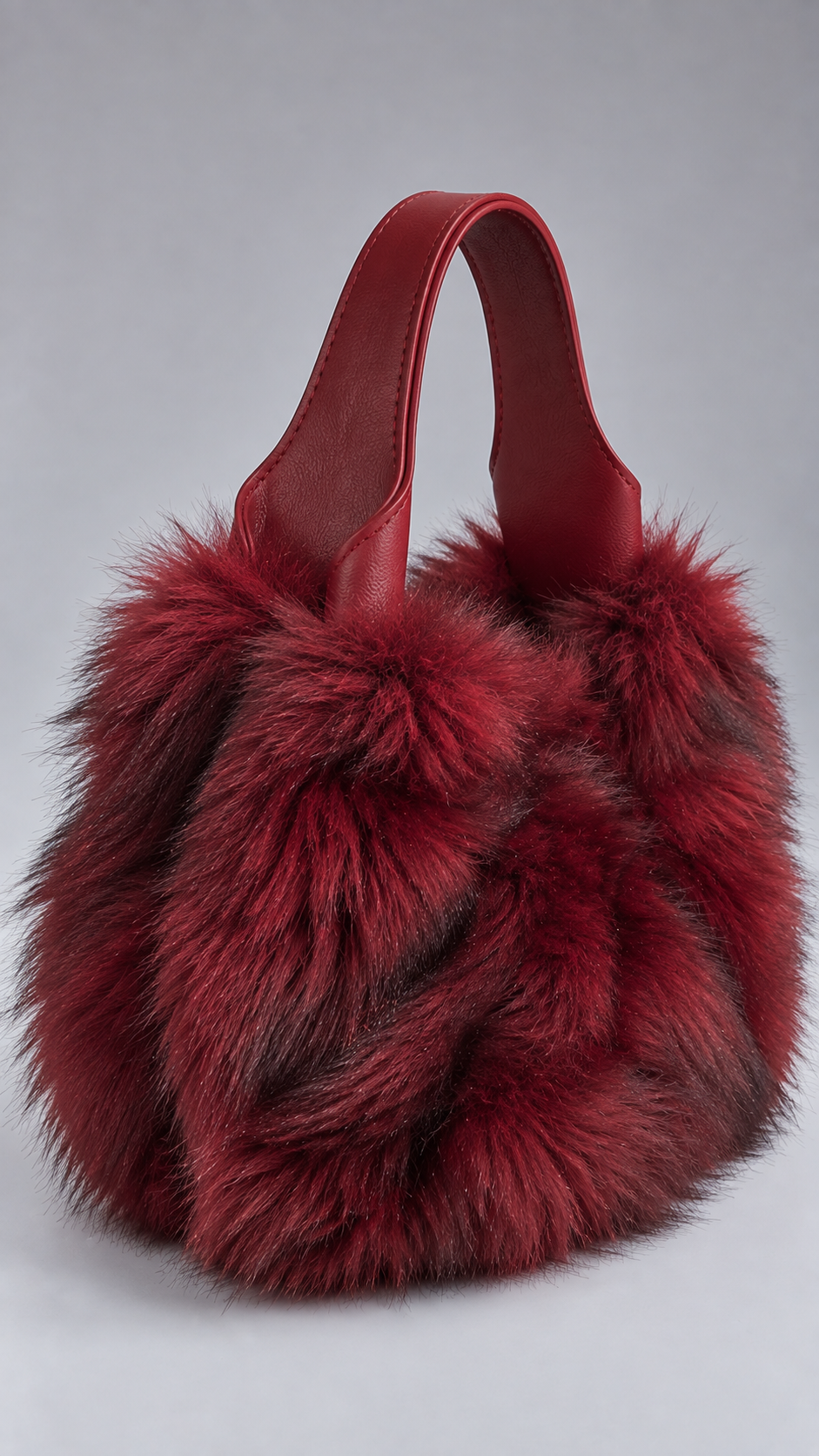 Borsa Pelliccia Bordeaux
