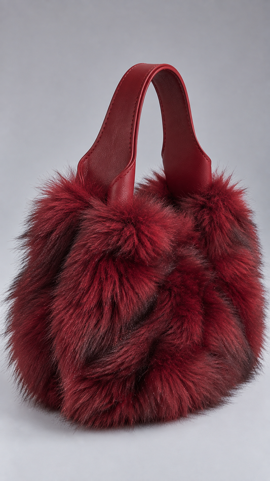 Borsa Pelliccia Bordeaux