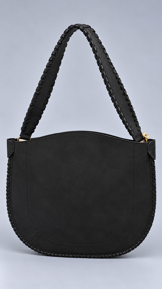 Borsa Spalla Intrecciata Nera