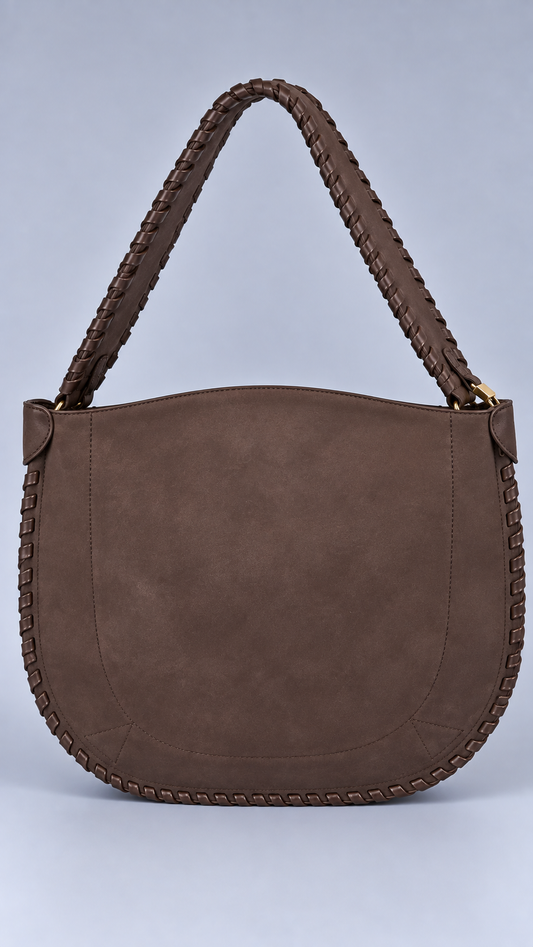 Borsa Spalla Intrecciata Caffè