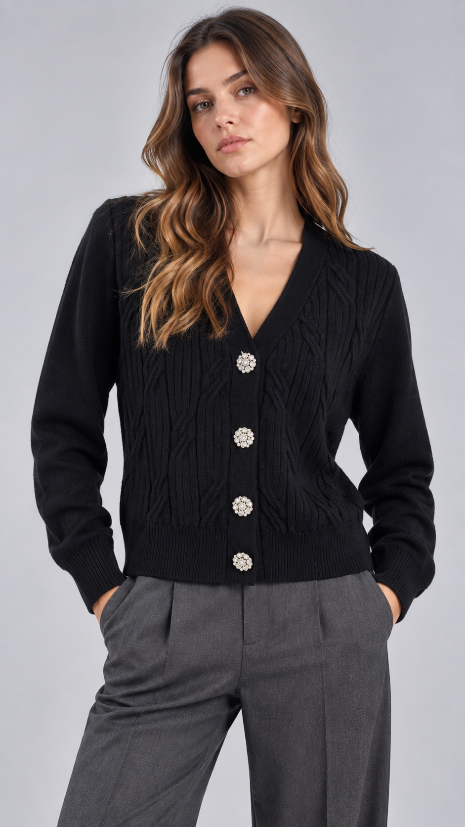 AFTER Cardigan Gioiello Nero