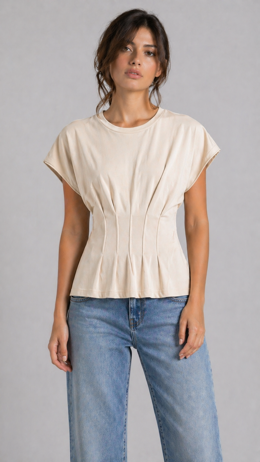 THODAMI Tshirt Avvitata Beige