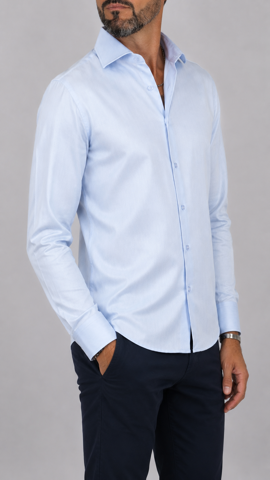 Camicia spigata 100% cotone L04
