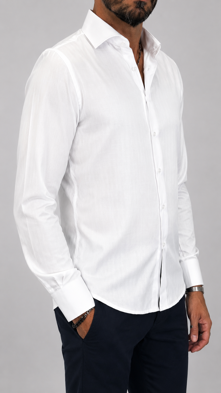 Camicia spigata 100% cotone L04