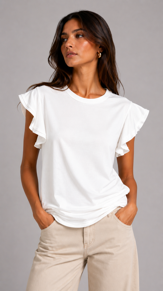 A.R. Maglia Volant Bianca