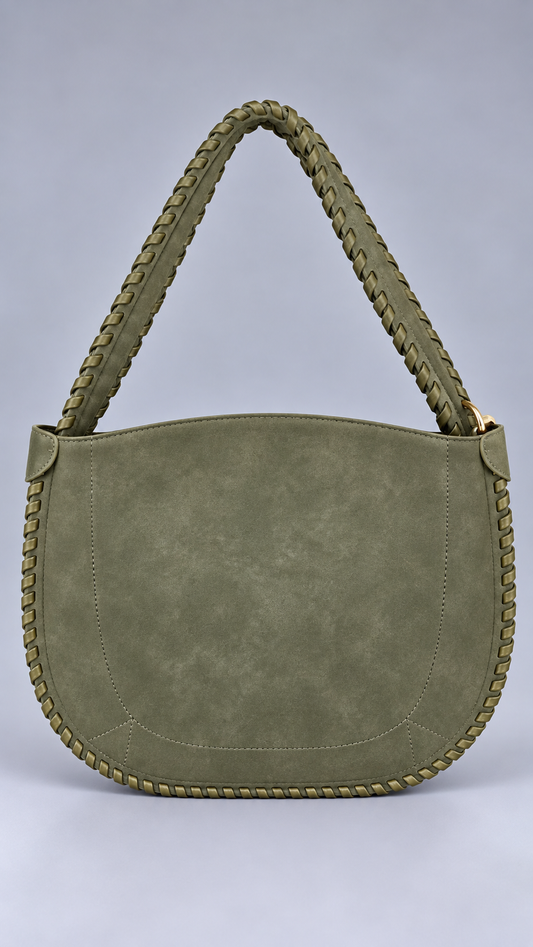 Borsa Spalla Intrecciata Verde