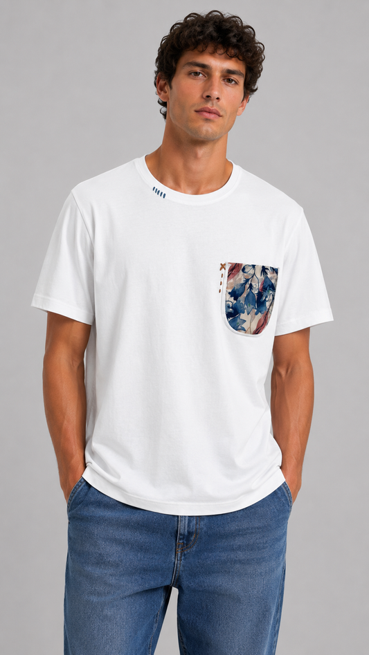 3.9 Tshirt Taschino Bianca e Azzurra