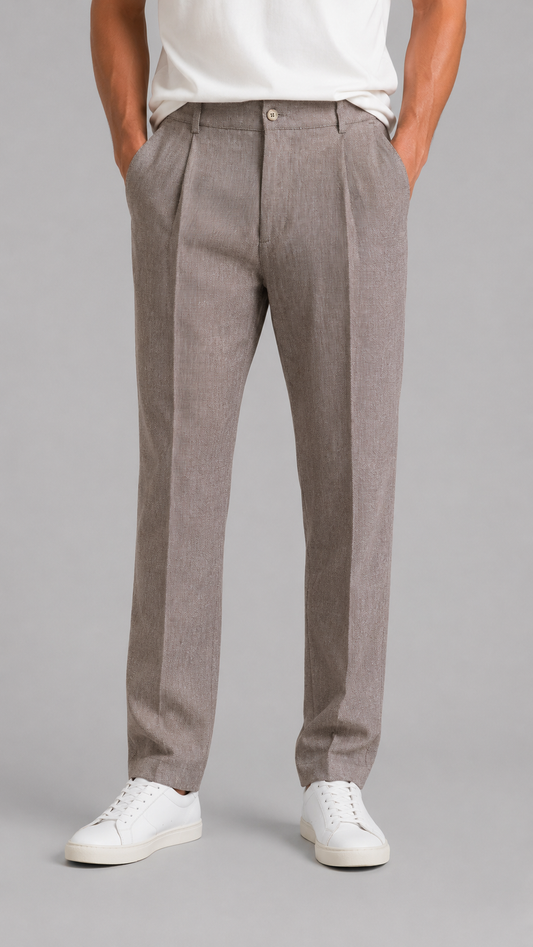 3.9 Pantalone Beige Melangiato