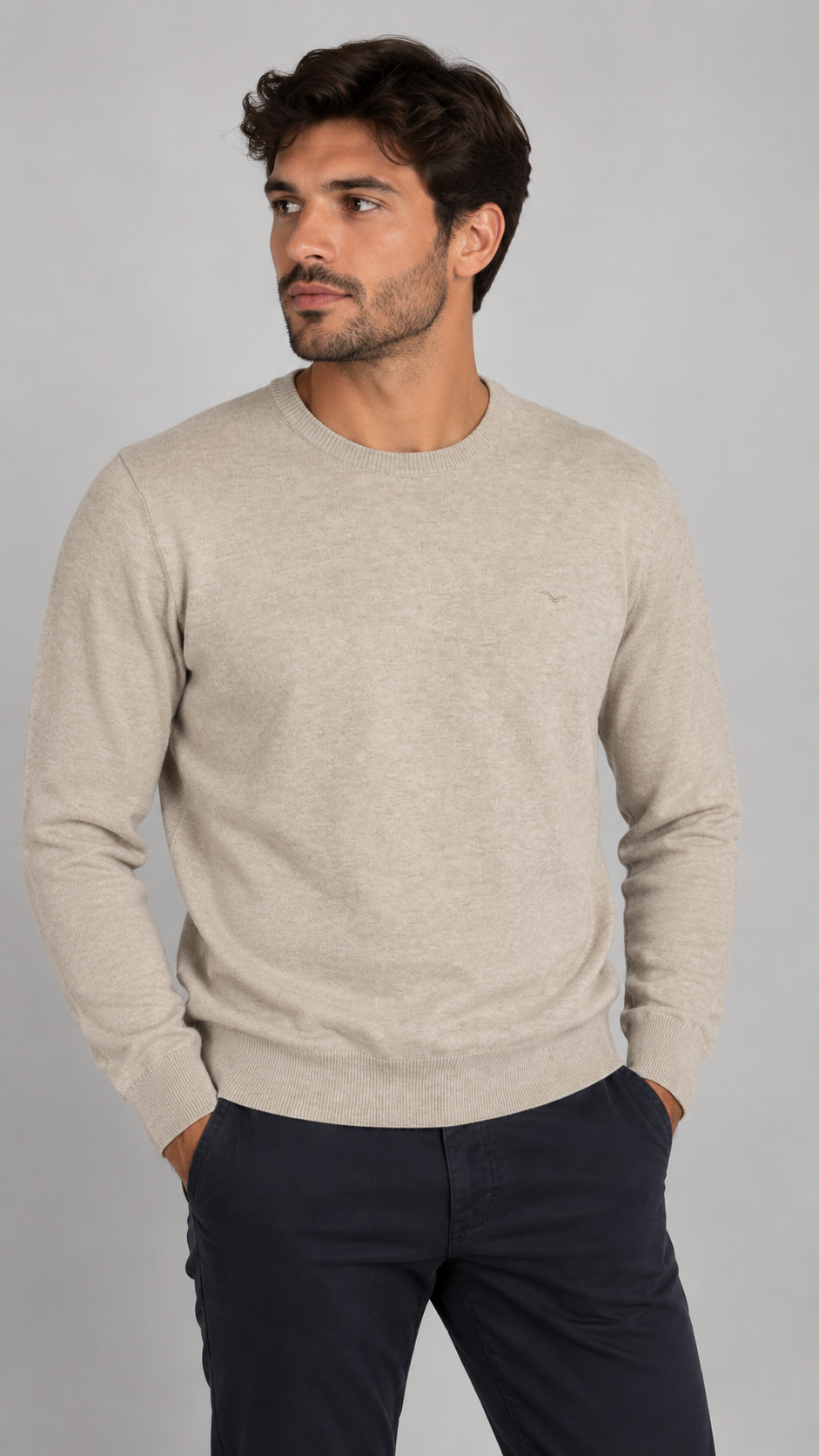 BOSTON Maglione Girocollo Beige