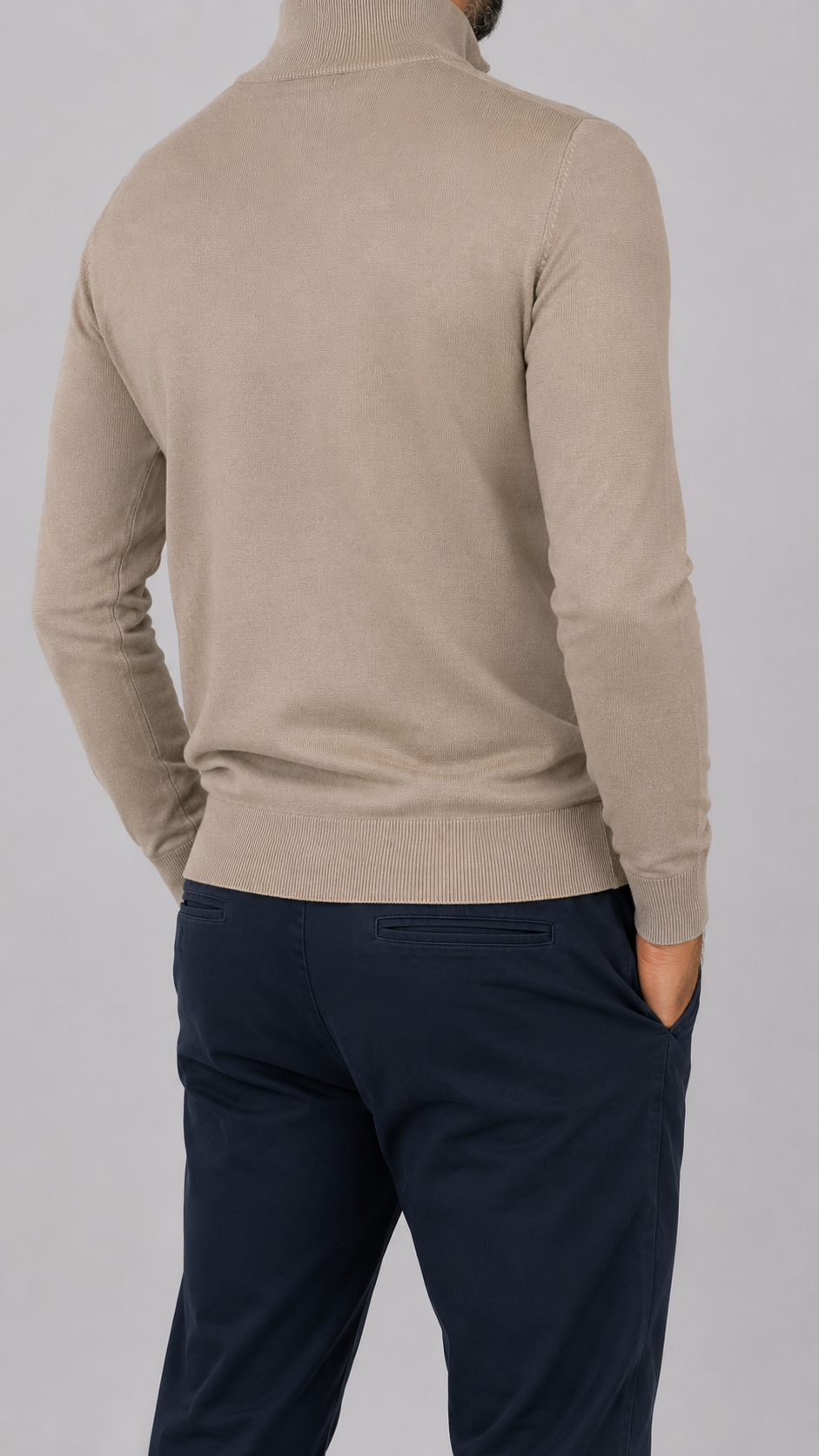 Golfino con zip Beige