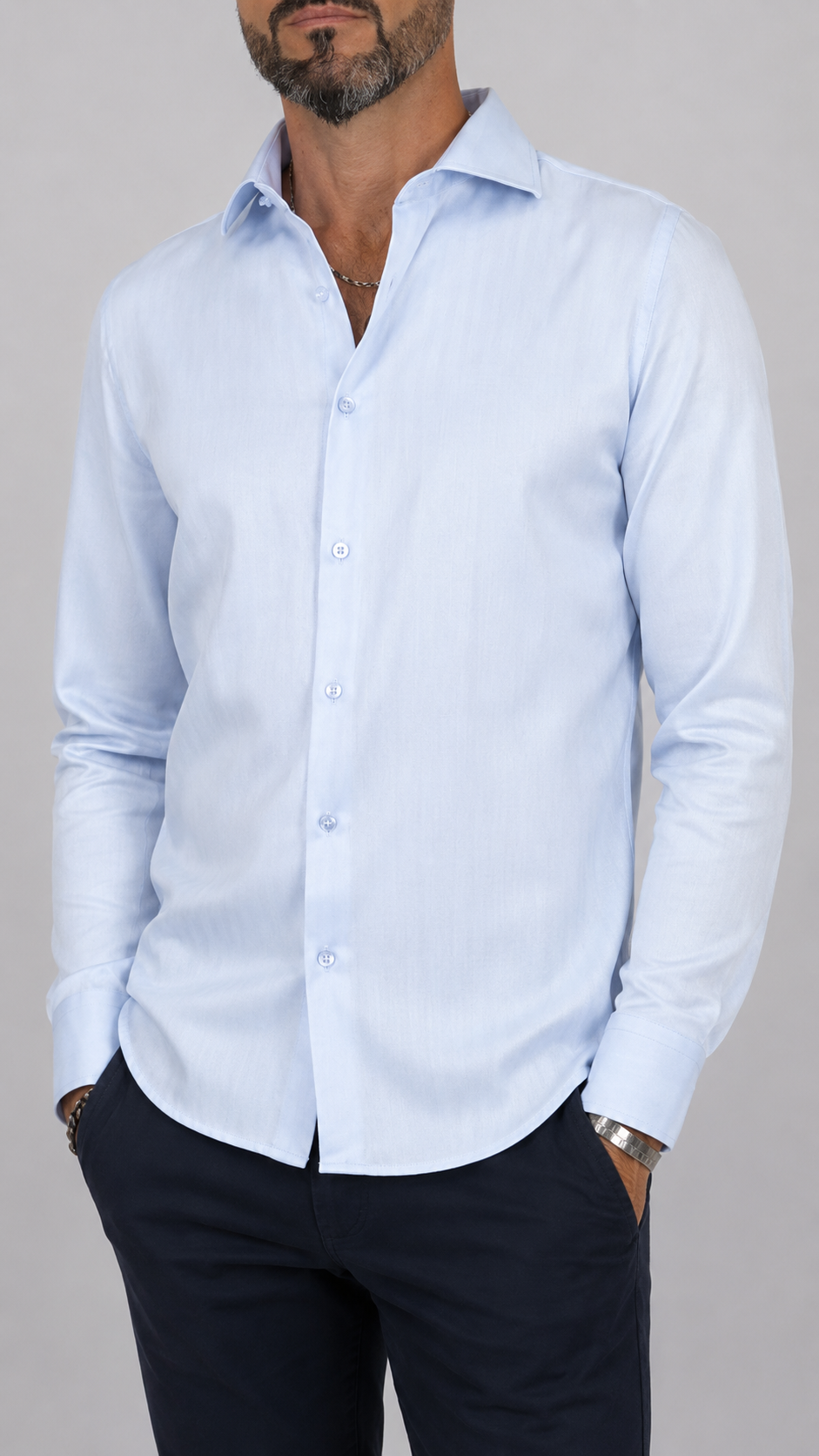Camicia spigata 100% cotone L04