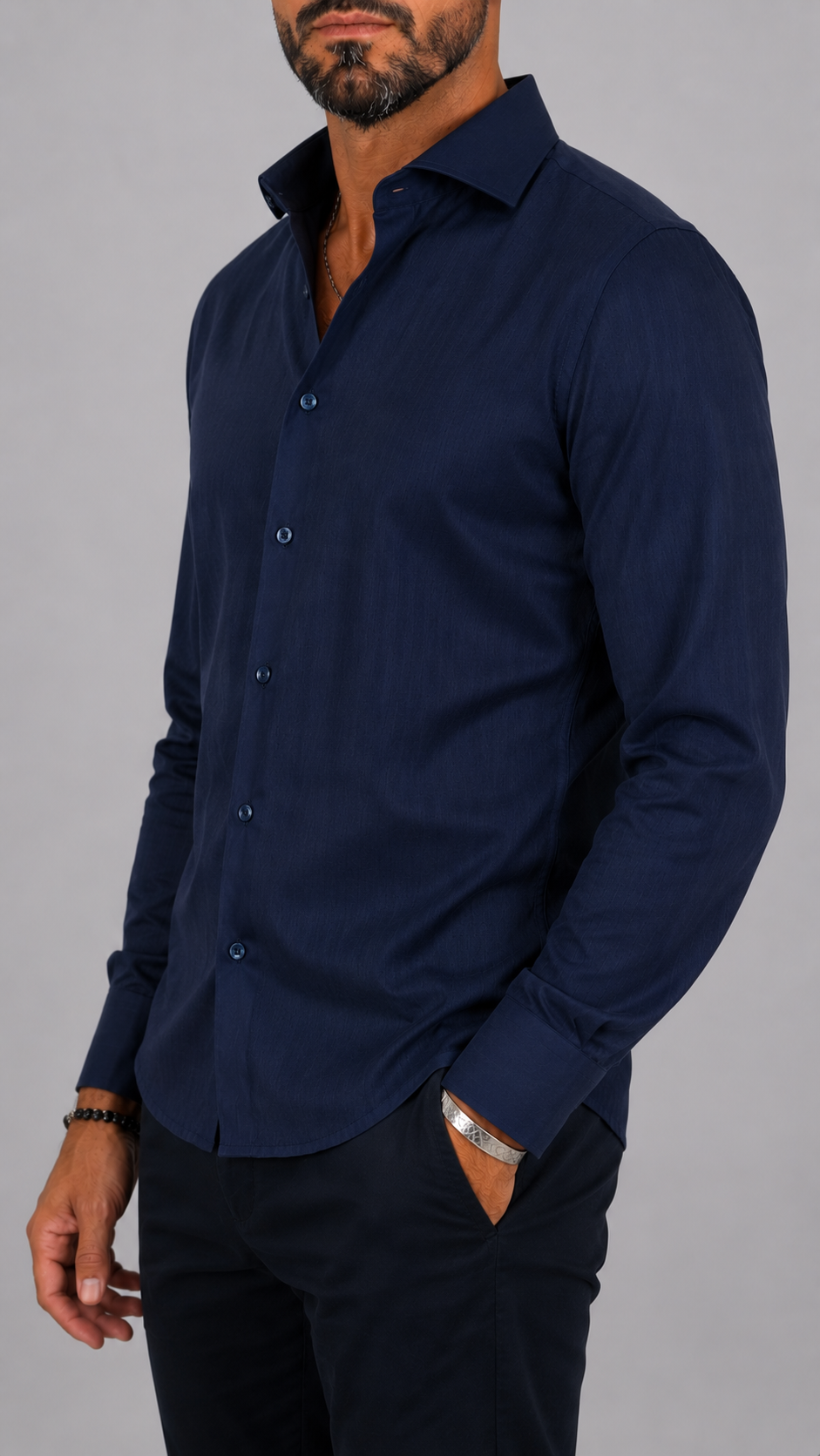 Camicia spigata 100% cotone L04