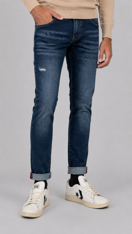 Jeans Uomo Strappi L02