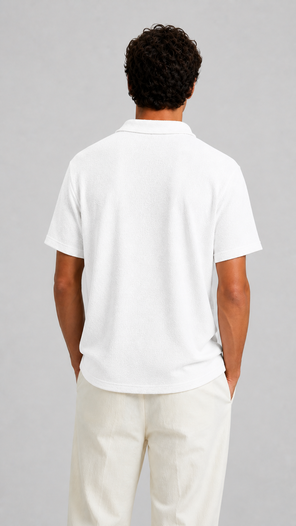 3.9 Tshirt Polo Bianca in Maglia