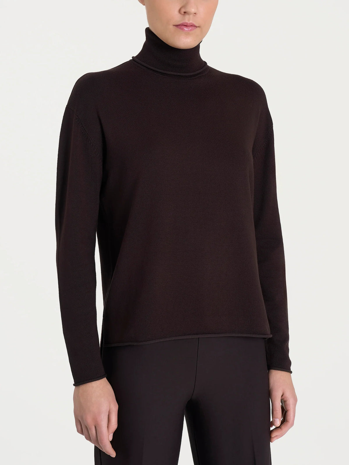 RAGNO Maglia Collo Alto Cioccolato
